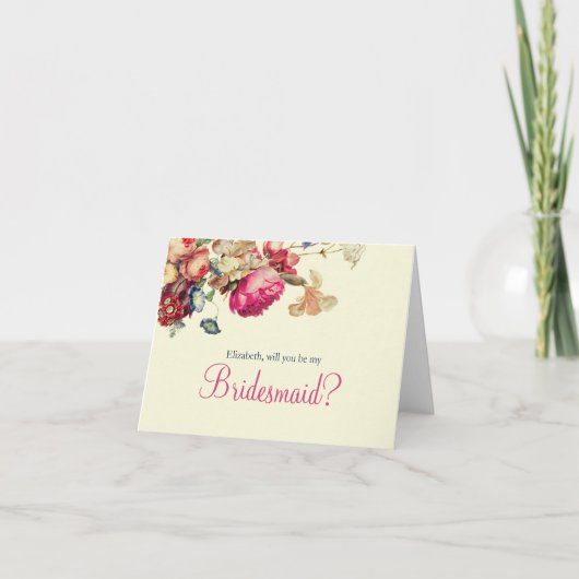 Werden Sie meine Vintage Bridesmaid-Karte sein? Einladung (Vorderseite)