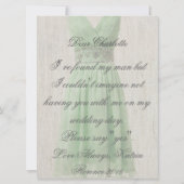 Werden Sie meine Vintage grüne Einladung sein? (Rückseite)