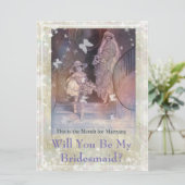 Werden Sie meine Vintage grüne Einladung sein? (Stehend Vorderseite)