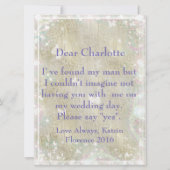 Werden Sie meine Vintage grüne Einladung sein? (Rückseite)