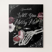 Werden Sie mich mit gotischem Skelett am Holding R Puzzle (Vertikal)