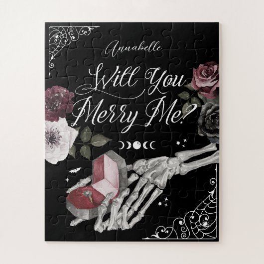 Werden Sie mich mit gotischem Skelett am Holding R Puzzle (Vertikal)