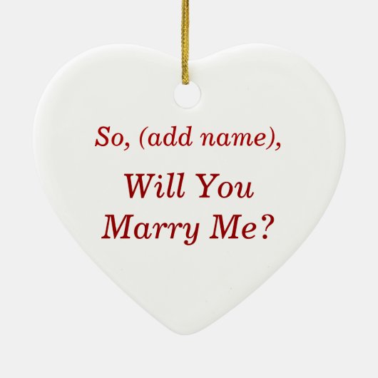 "WERDEN SIE MICH VERHEIRATEN" CHRISTMAS ORNAMENT (Hinten)