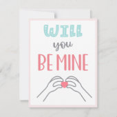 WERDEN SIE MINE - Valentinstag rosa Karte (Vorderseite)