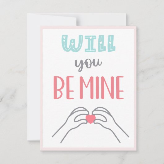 WERDEN SIE MINE - Valentinstag rosa Karte (Vorderseite)