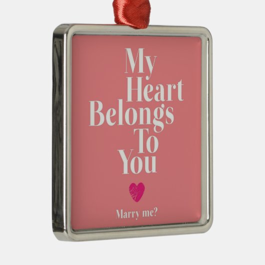 **WERDEN SIE MIR VERHEIRATEN** CHRISMAS VORSCHLAG ORNAMENT AUS METALL (Rechts)