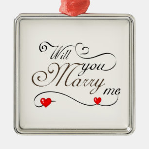 **WERDEN SIE MIR VERHEIRATEN** CHRISMAS VORSCHLAG ORNAMENT AUS METALL