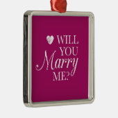 **WERDEN SIE MIR VERHEIRATEN** CHRISMAS VORSCHLAG SILBERNES ORNAMENT (Rechts)