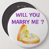 "WERDEN SIE MIR VERHEIRATEN?" VERLOBUNG RING BUTTON (Vorne & Hinten)