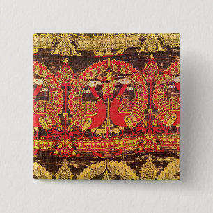 Werden Sie mit Pfaumotiv und kufic Aufschrift Button