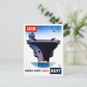 Werden Sie Mitglied der modernen mobilen Marine - Postkarte (Stehend Vorderseite)