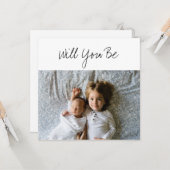 Werden Sie My GodParent Baby & Sibling Foto Karte (Vorderseite/Rückseite Beispiel)