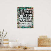 Werden Sie Paralegal - Funny Vintage Ad Poster (Küche)