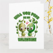 Werden Sie Peas mein Valentine sein? Karte (Gelbe Blume)