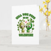 Werden Sie Peas mein Valentine sein? Karte (Gelbe Blume)