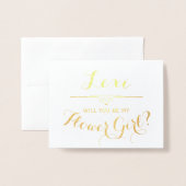 Werden Sie Personalisiert mein Blumenmädchen sein? Folienkarte (Vorderseite mit Umschlag)