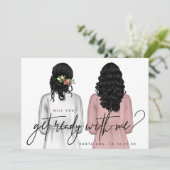 Werden Sie sich auf mich vorbereiten? Mädchen in R Einladung (Stehend Vorderseite)