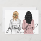 Werden Sie sich auf mich vorbereiten? Mädchen in R Einladung (Vorderseite)