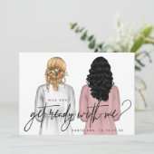 Werden Sie sich auf mich vorbereiten? Mädchen in R Einladung (Stehend Vorderseite)