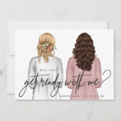 Werden Sie sich auf mich vorbereiten? Mädchen in R Einladung (Vorderseite)