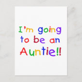 Werden Sie Tante Primärfarben Postkarte (Vorderseite)