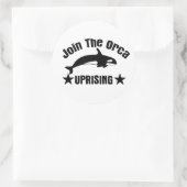 Werden Sie Teil des Orca-Aufruhrs Runder Aufkleber (Tasche)