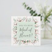 Werden Sie Trauzeugin rustikale Südwolle Einladung (Stehend Vorderseite)