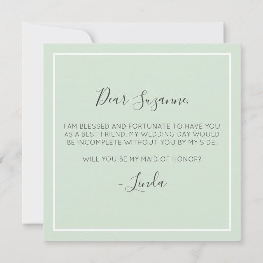 Werden Sie Trauzeugin rustikale Südwolle Einladung (Rückseite)