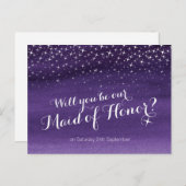 Werden Sie Trauzeugin Sternenhimmel Ankündigungspostkarte (Vorne/Hinten)