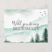 Werden Sie überwältigt Rustikale Berge Wasserfarbe Ankündigungspostkarte (Vorderseite)