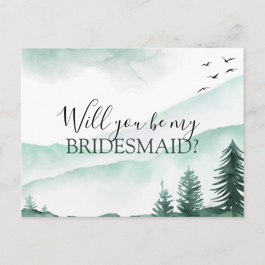 Werden Sie überwältigt Rustikale Berge Wasserfarbe Ankündigungspostkarte (Vorderseite)