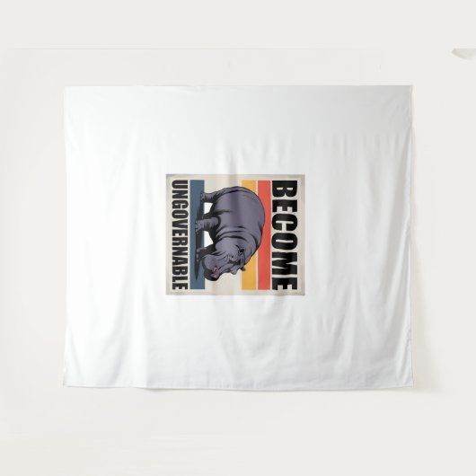 Werden Sie unregierbar lustiges Baby Hippo Moo Den Wandteppich (Vorderseite (Horizontal))