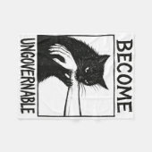 Werden Sie unregierbar schwarze Katze Biting Hand Fleecedecke (Vorderseite (Horizontal))