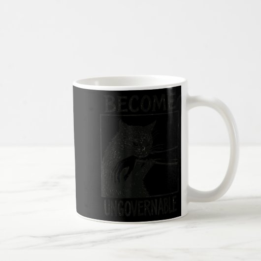 Werden Sie unregierbar schwarze Katze Biting Hand Kaffeetasse (Rechts)