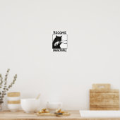 Werden Sie unregierbar schwarze Katze Biting Hand  Poster (Küche)