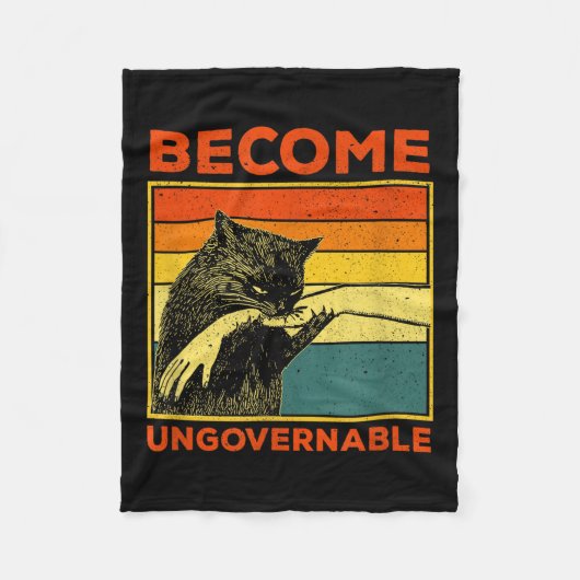 Werden Sie unregierbar - Schwarze Katzen, die Hand Fleecedecke (Vorderseite)