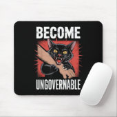 Werden Sie unregierbares Black Cat Funny Meme Rebe Mousepad (Mit Mouse)