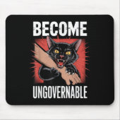 Werden Sie unregierbares Black Cat Funny Meme Rebe Mousepad (Vorne)
