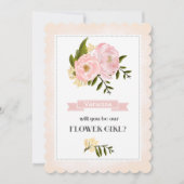 Werden Sie unser Blumenmädchen sein? Blush Pink Pe Einladung (Vorderseite)