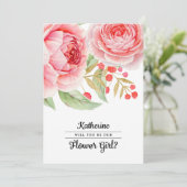 Werden Sie unser Blumenmädchen sein? Einladungskar Einladung (Stehend Vorderseite)