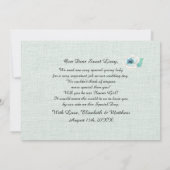 Werden Sie unser Blumenmädchen sein? Mint Floral B Einladung (Rückseite)