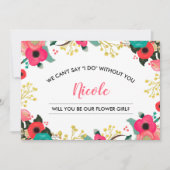 Werden Sie unser Blumenmädchen sein? Moderne Blume Einladung (Vorderseite)
