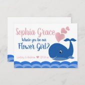 Werden Sie unser Flower Girl Vorschlag Whale? Einladung (Vorne/Hinten)