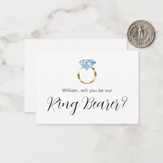 Werden Sie unser Ring Bear Diamond Wedding Ring Mitteilungskarte (Vorderseite/Rückseite Beispiel)