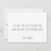 Werden Sie unser Rufträger sein | Trauzeuge Einladung (Rückseite)