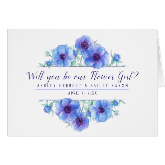 Werden Sie unsere Blume Mädchen eine blaue Karte (Vorderseite (Horizontal))