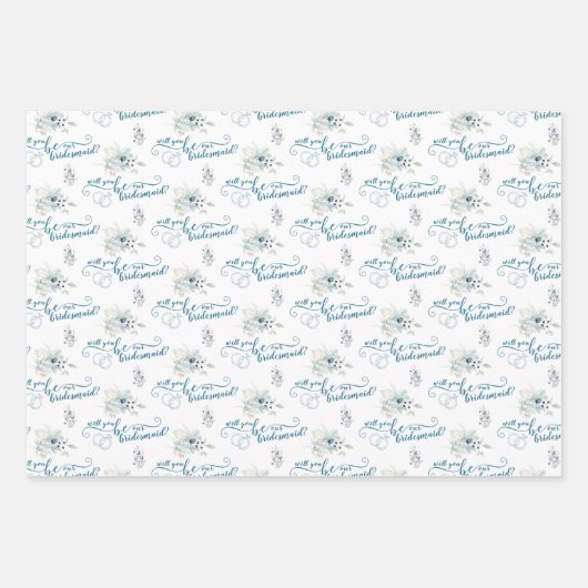 Werden Sie unsere Bridesmaid-Papierblätter sein? Geschenkpapier Set (Vorderseite)