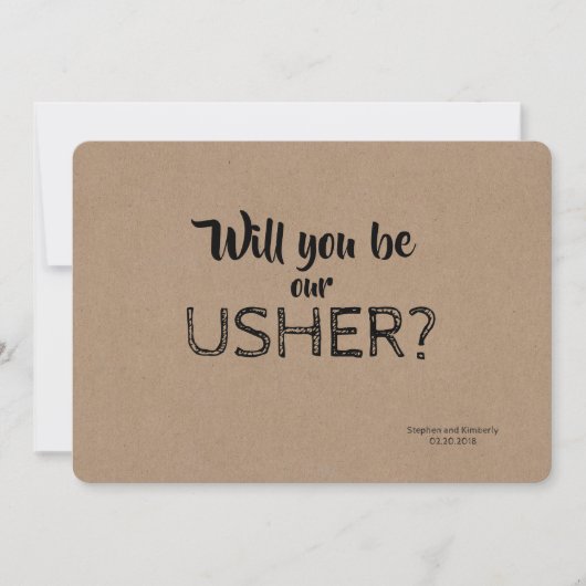 Werden Sie unsere Usher Vorschlag Card sein Einladung (Vorderseite)