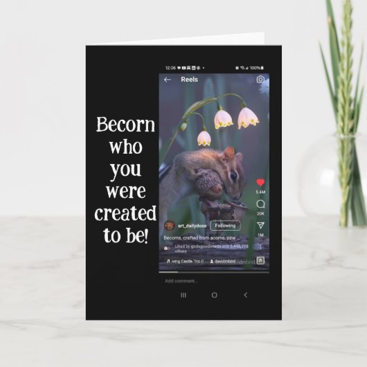 "Werden Sie, zu wem Sie erschaffen wurden, um zu s Dankeskarte (Vorderseite)