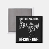 Werden Sie zur Maschine - Funny Cartoon Strongman Magnet (Vorderseite/Rückseite)